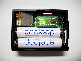 自作した液晶表示つき GPSデータロガー・ケース内部