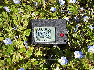 自作した液晶表示つき GPSデータロガーとオオイヌノフグリ